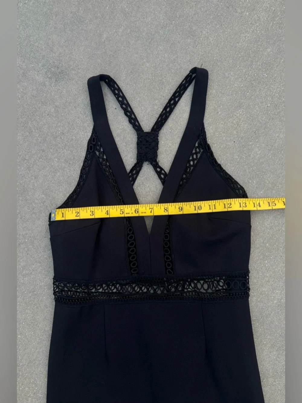 Free People Black Crochet Trim Whimsigoth Mini Dress Racerback EUC 10 LBD